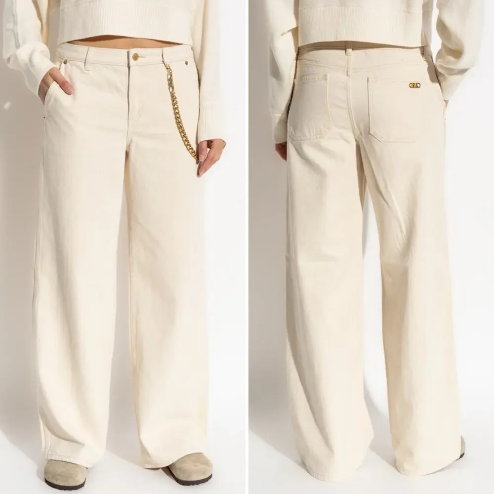 Michael Kors Relaxed Wide-Leg Jeans in Natural Wash Size 2